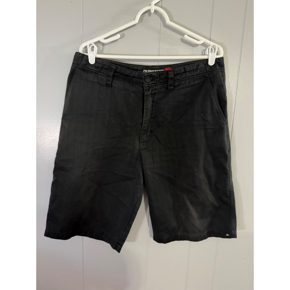 Quiksilver Chino Walk Shorts Mens 34 Black Pinstripe Textured Casual SP10E104319